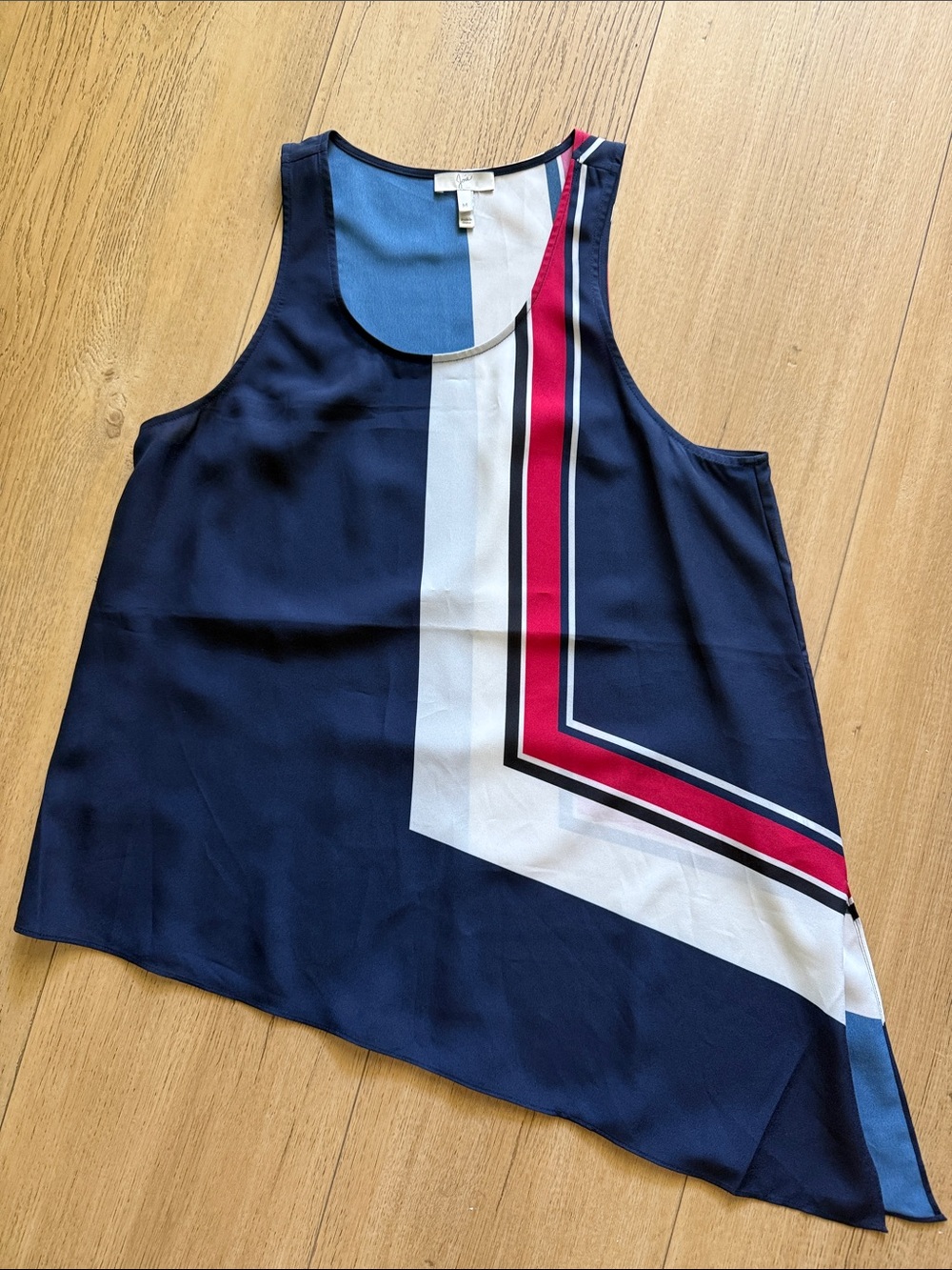 Joie Navy Tank Top Stripe Accent